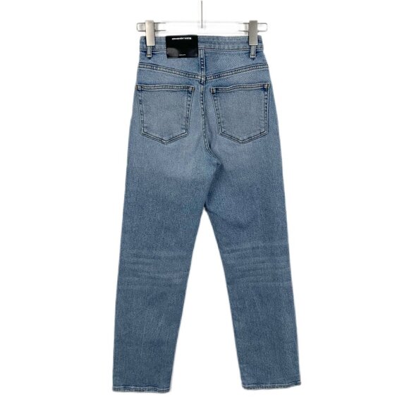 Alexander Wang Womens High-Waisted Straight-Leg Denim Jeans Light Wash - Picture 2 of 8